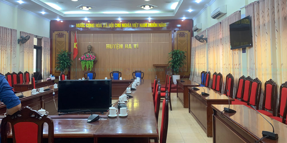 Âm thanh phòng họp Bosch tại Hà Nội – UBND Huyện Ba Vì ảnh thật