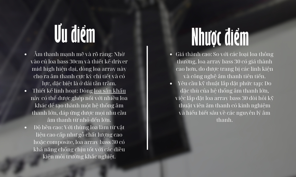 Ưu nhược điểm loa array đơn đôi