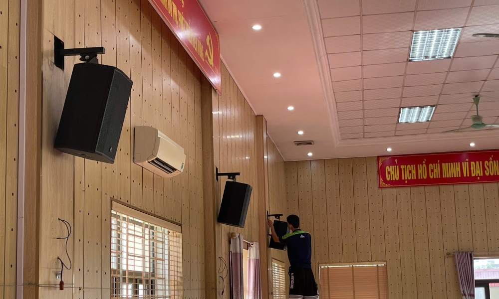 Hệ Thống Âm Thanh Hội Trường Tại UBND Xã An Thượng, Hoài Đức, Hà Nội thi công