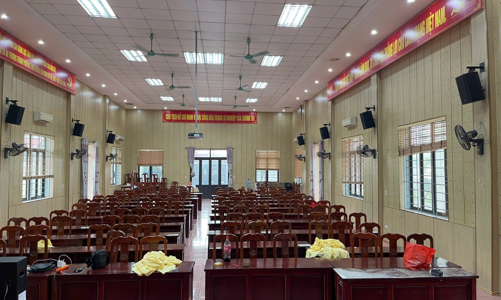 Hệ Thống Âm Thanh Hội Trường Tại UBND Xã An Thượng, Hoài Đức, Hà Nội vfun audio