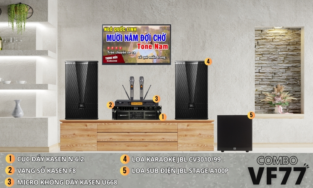 Banner Dàn Karaoke Gia Đình JBL VF77