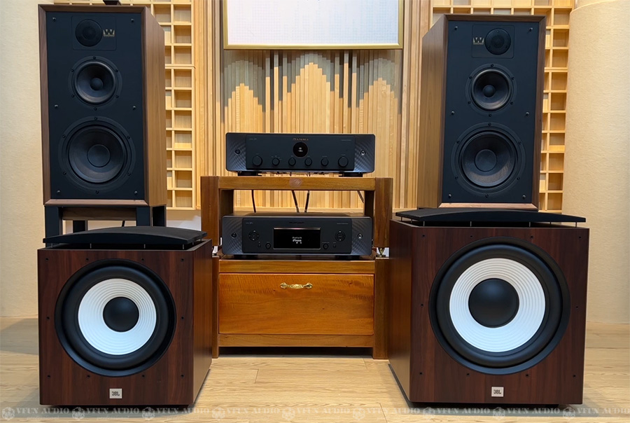 Loa Sub điện JBL Stage A100P Màu Gỗ Ảnh Thật