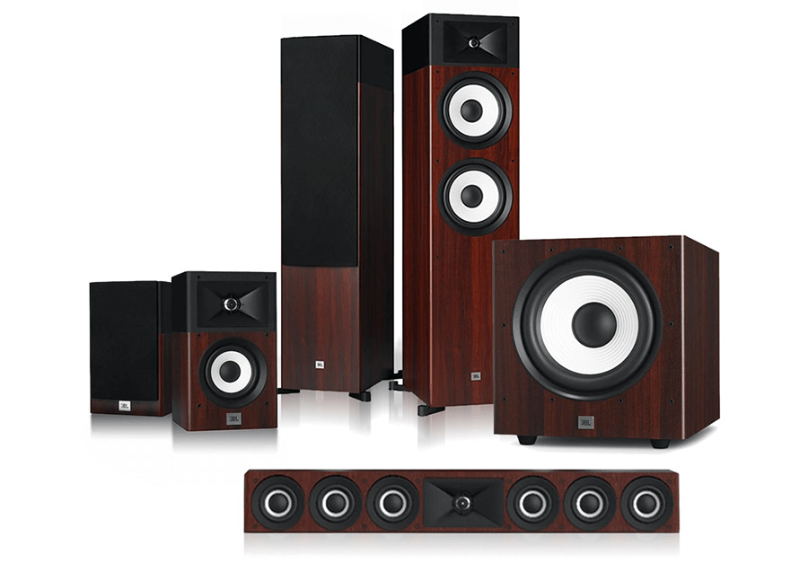 Loa Sub điện JBL Stage A100P Màu Gỗ Trọn Bộ