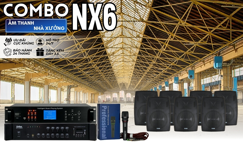 Baner Hệ Thống Âm Thanh Nhà Xưởng Cơ Bản Giá Rẻ NX6 (Độ Ồn Thấp)