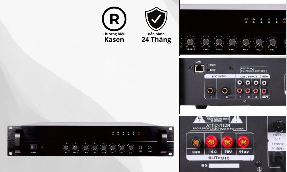 Bộ Giao Thức IP Kèm Công Suất Kasen VS-7100 Cao Cấp