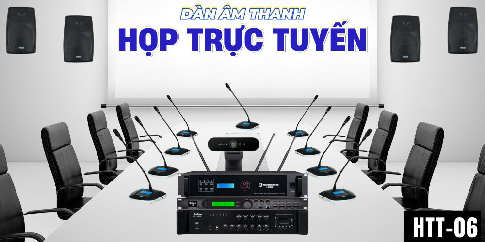 Banner Hệ Thống Âm Thanh Họp Trực Tuyến Không Dây HTT-06